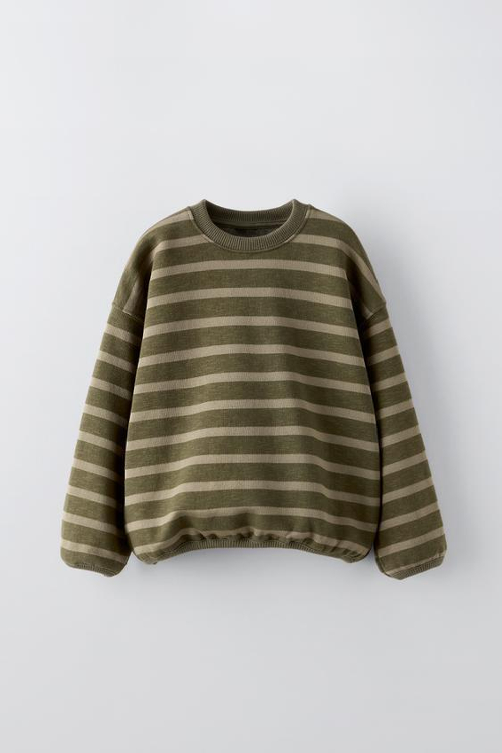 ZARA ТОЛСТОВКА В ПОЛОСКУ, ХАКИ