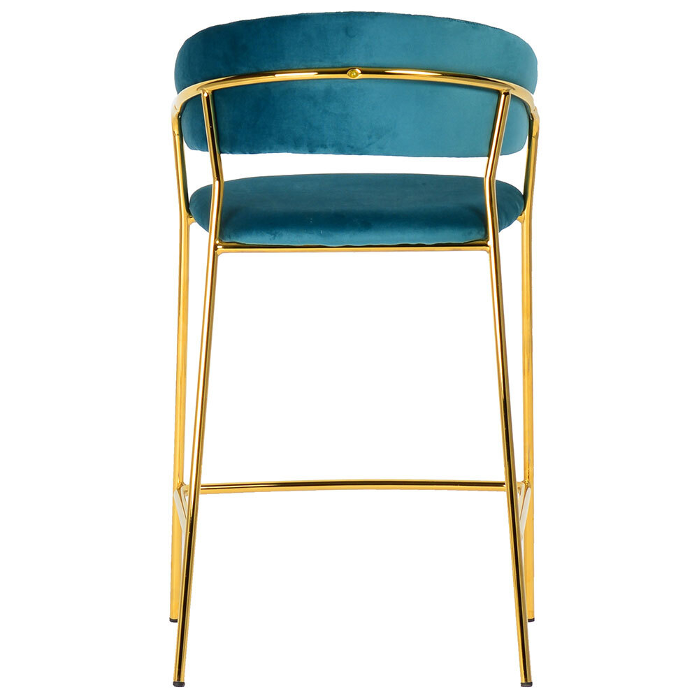Комплект из 2-х стульев полубарных Turin бирюзовый с золотыми ножками