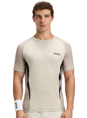 Мужская теннисная футболка BOSS MatchМяч TOC Slim-Fit - natural