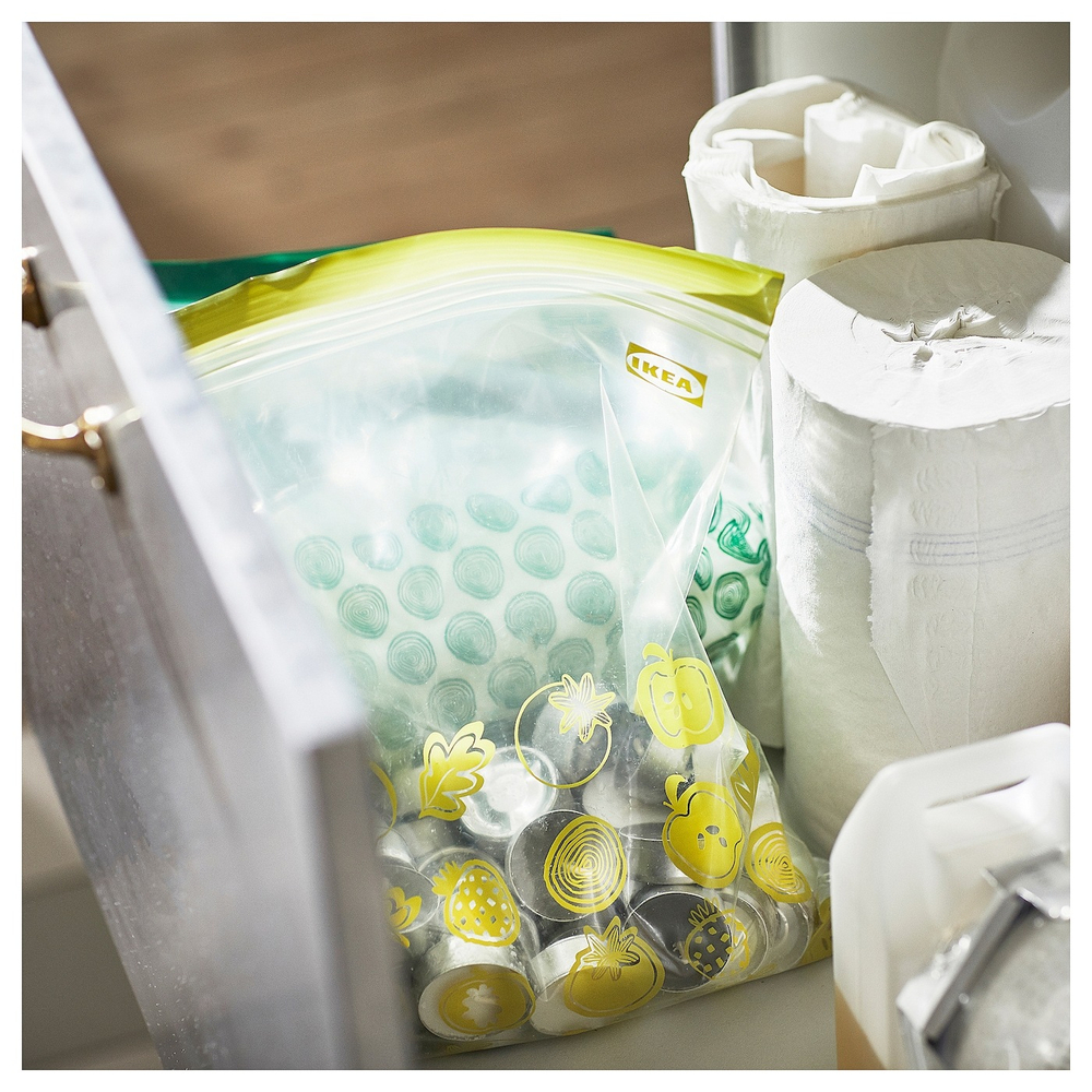 IKEA ISTAD  (ИКЕА ИСТАД)  -  Пакет Ziplock, рисунок/зеленый, 6/4,5 л