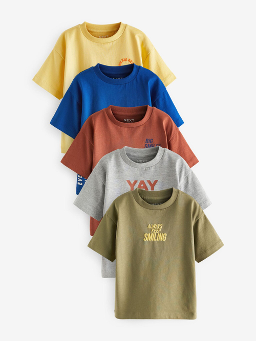 Футболка для мальчика Next N40-089, 5 шт., Желтый, Синий, Хаки