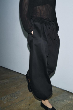 ZARA БРЮКИ-БОМБЕРЫ ZW COLLECTION, ЧЕРНЫЙ