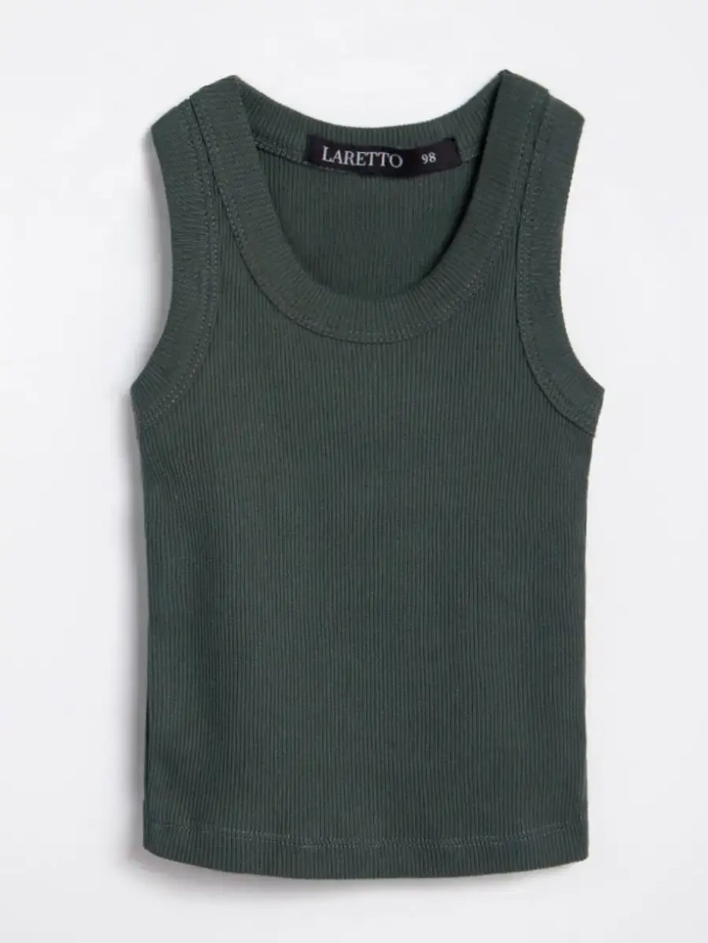 Темно-зеленая майка детская базовая