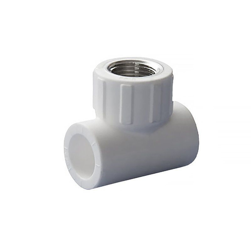 Тройник ПП 32-3/4'', с внутренней резьбой, белый, Политэк