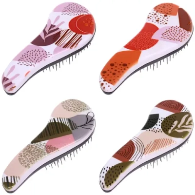 Расческа массажная компактная «ЛАРИНТА», микс 4 дизайна, 18*7,5см (PVC коробка)