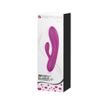 Эргономичный вибромассажер Alvin со стимулятором клитора - 16,9 см.