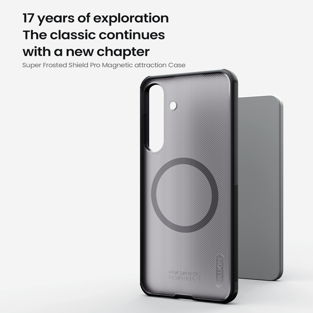 Чехол c MagSafe для Samsung Galaxy S25 FE, серия Super Frosted Shield Pro Magnetic (Clear version) прозрачный тонированный от Nillkin