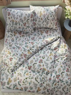 Наволочка комплект 2шт перкаль Сказка "Ботаника" 40х40 см на молнии