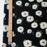 Трикотажное полотно с объемными цветами (чёрный фон)