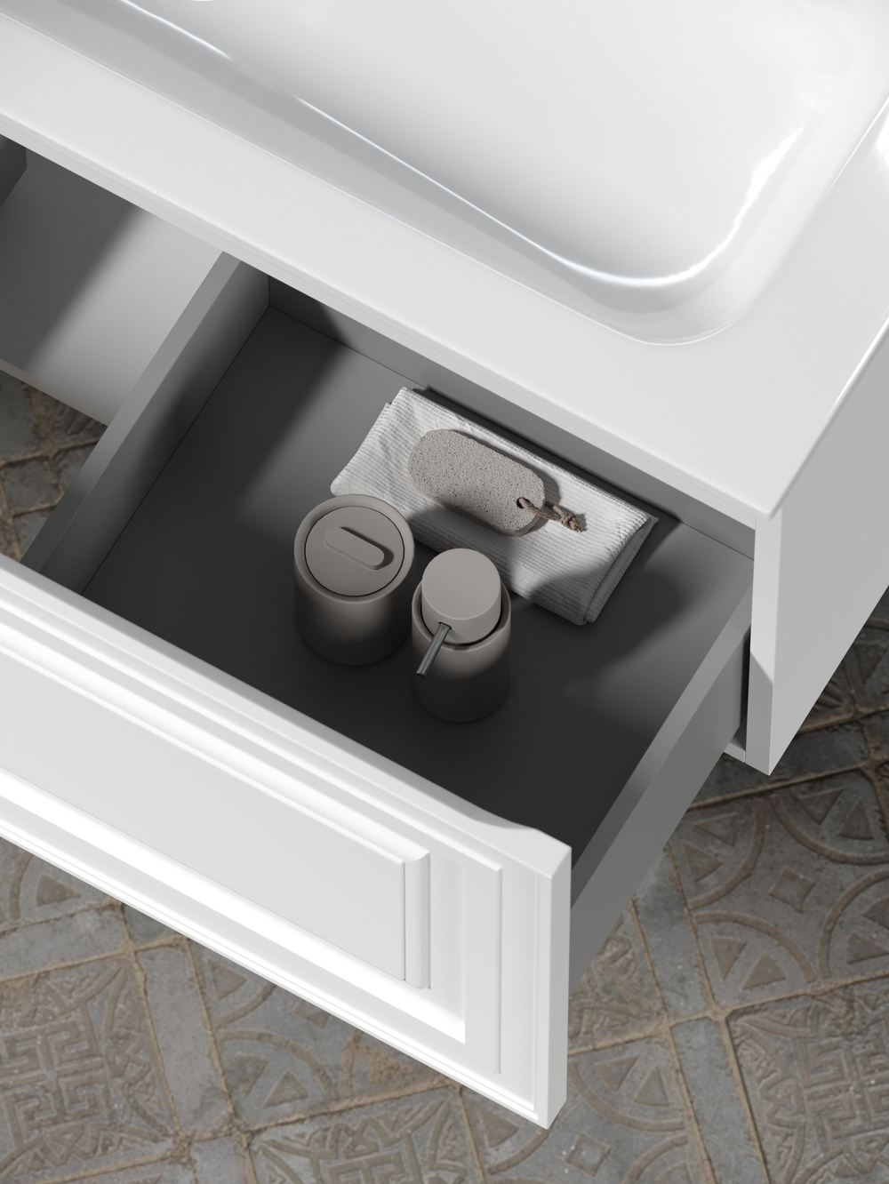 Тумба с раковиной Sancos Very 100 см VR100RW правая, bianco