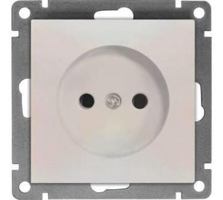 Розетка одноместная "UNIVersal" серия "Афина" б/з, с/у, 16А, 220В, жемчуг (еврослот) (HU2311)
