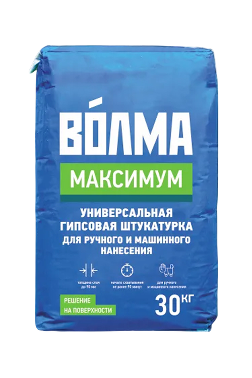 Смесь сухая строительная штукатурная на гипсовом вяжущем "ВОЛМА - Максимум" 30 кг