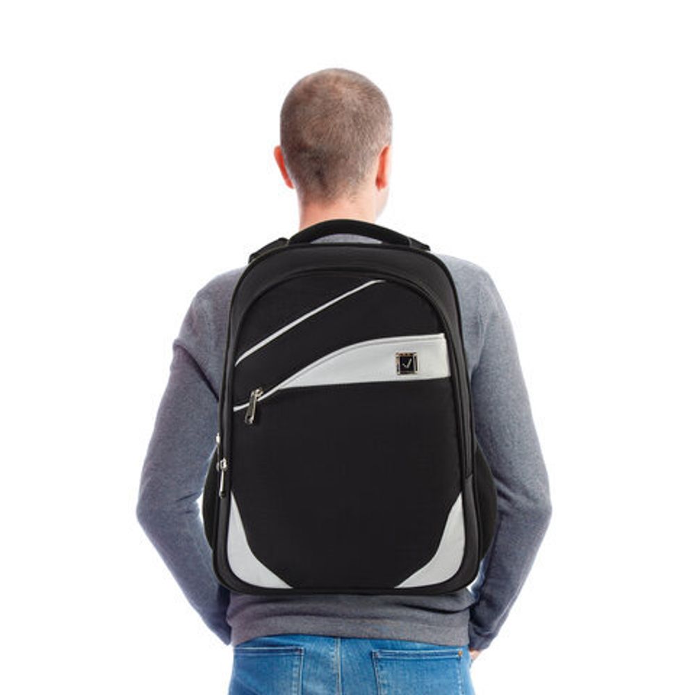 Рюкзак BRAUBERG "Sprinter", 30 л, размер 46х34х21 см, ткань, серо-белый, 224453