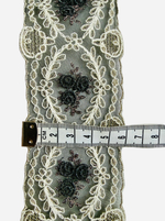 кружево на органзе вышивка шелк/хлопок/люрекс (Франция) ш-6,5 см цена за 1 м