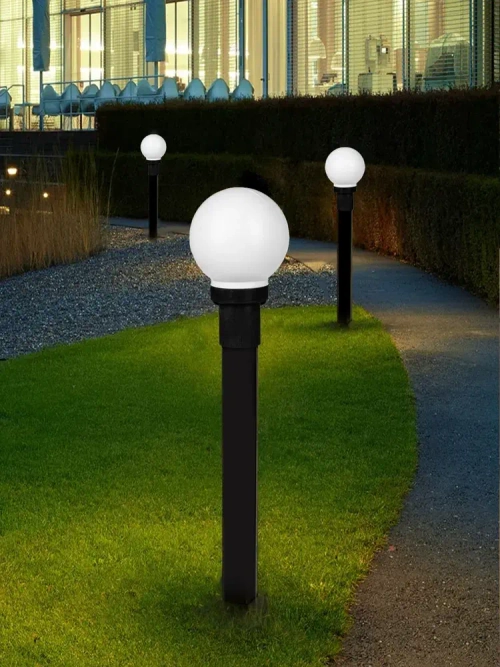 Светильник уличный НТУ садовый Шар белый. Фонарь на столб D150mm. Е27. IP54