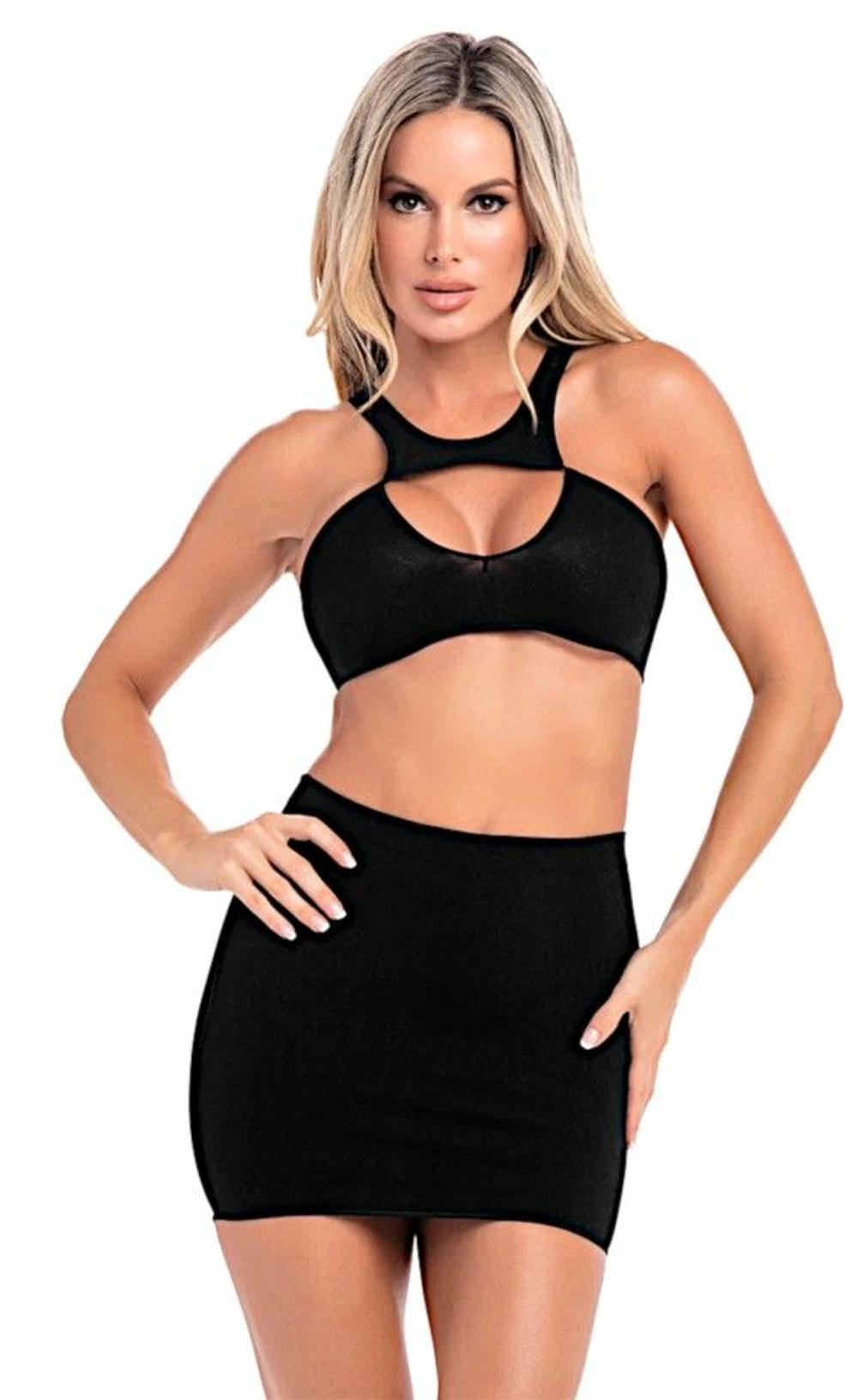 Эффектный комплект с красивым декольте (Размер: S-M-L) (Цвет: черный)