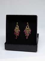 Серьги из турмалина и бижутерного сплава