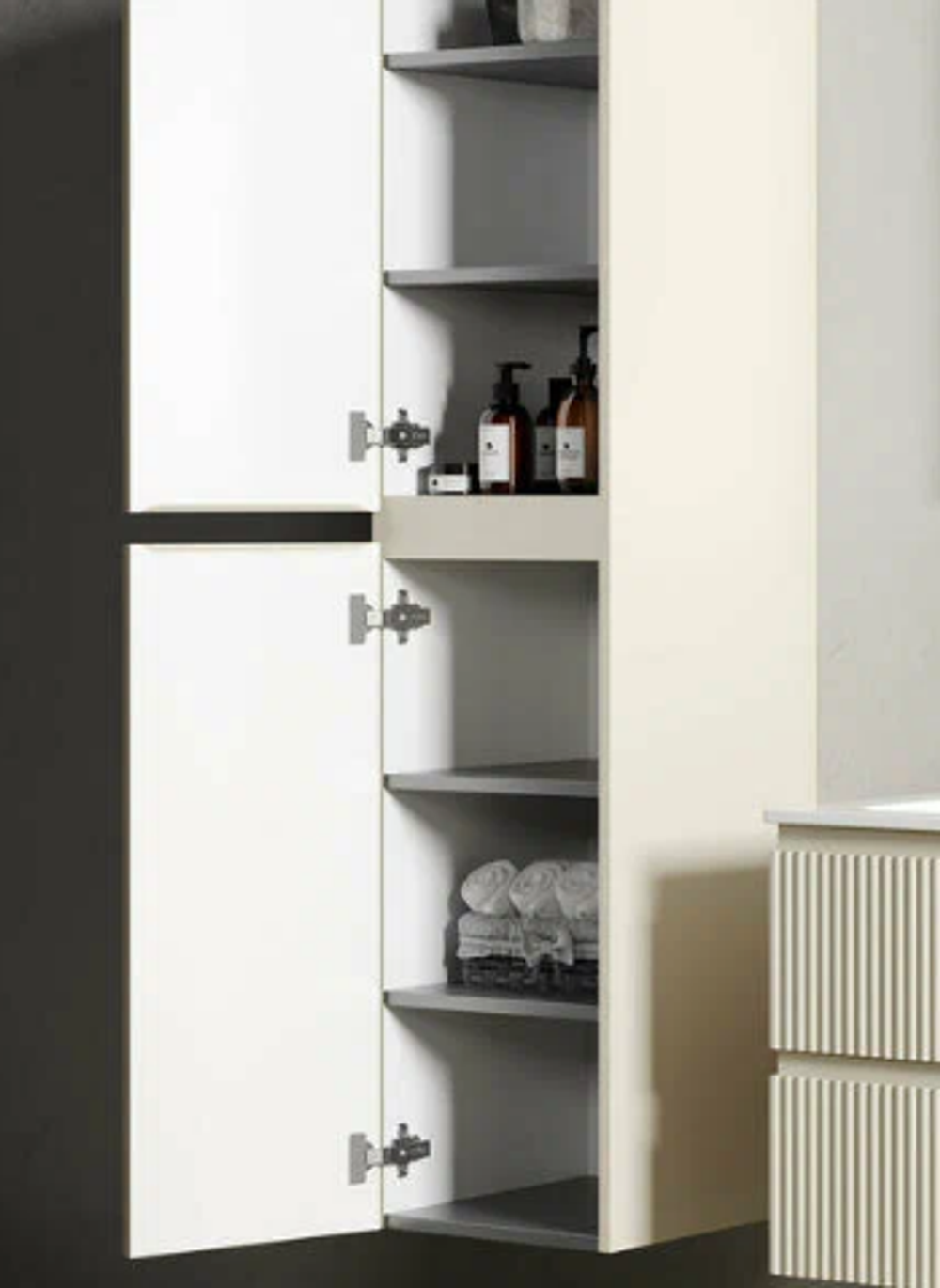 Шкаф-пенал SANCOS Snob R подвесной Beige Soft, 350х350х1650 мм, арт. PSNR35CE