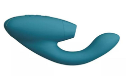 Бирюзовый вибратор Womanizer Duo 2 с бесконтактной клиторальной стимуляцией