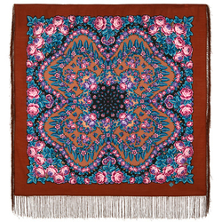 Платок шерстяной с шелковой бахромой