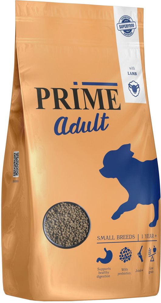 PRIME 2кг  Small Breeds Сухой корм для взрослых собак мелких пород 1+ Ягненок