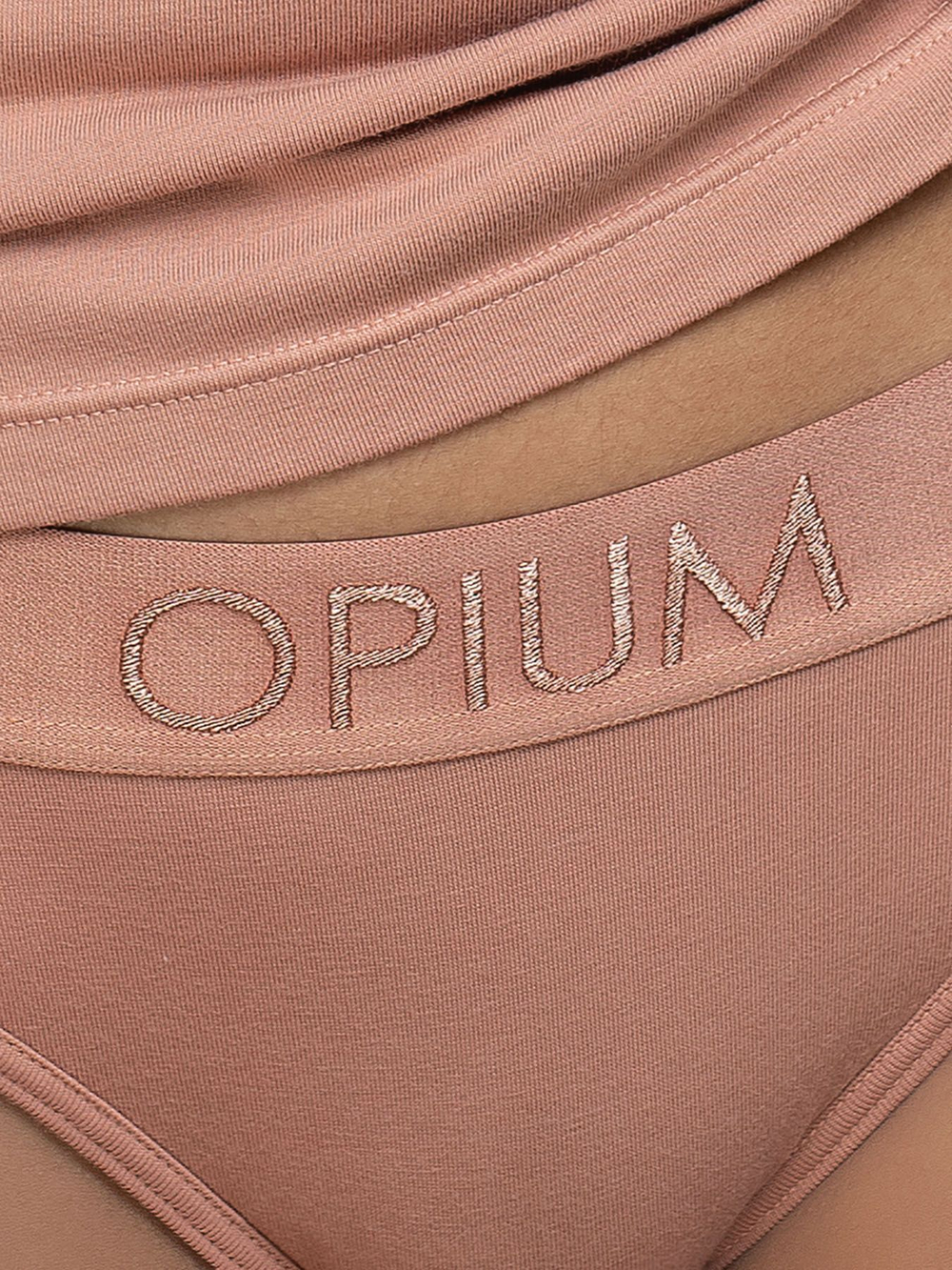 Женские трусики-стринги из гладкого трикотажа (Размер: L) (Цвет: бежевый)