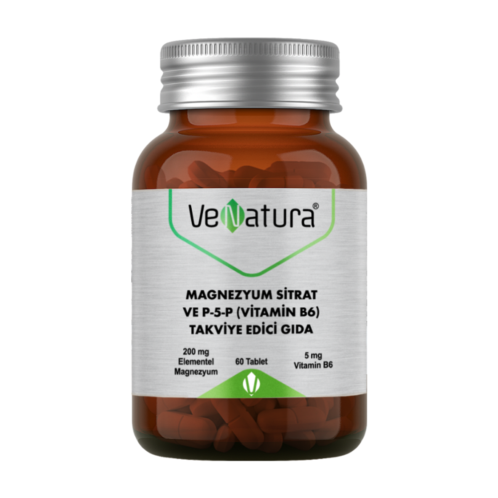 Магний цитрат и P-5-P (Витамин B6) 60 капсул (VeNatura)