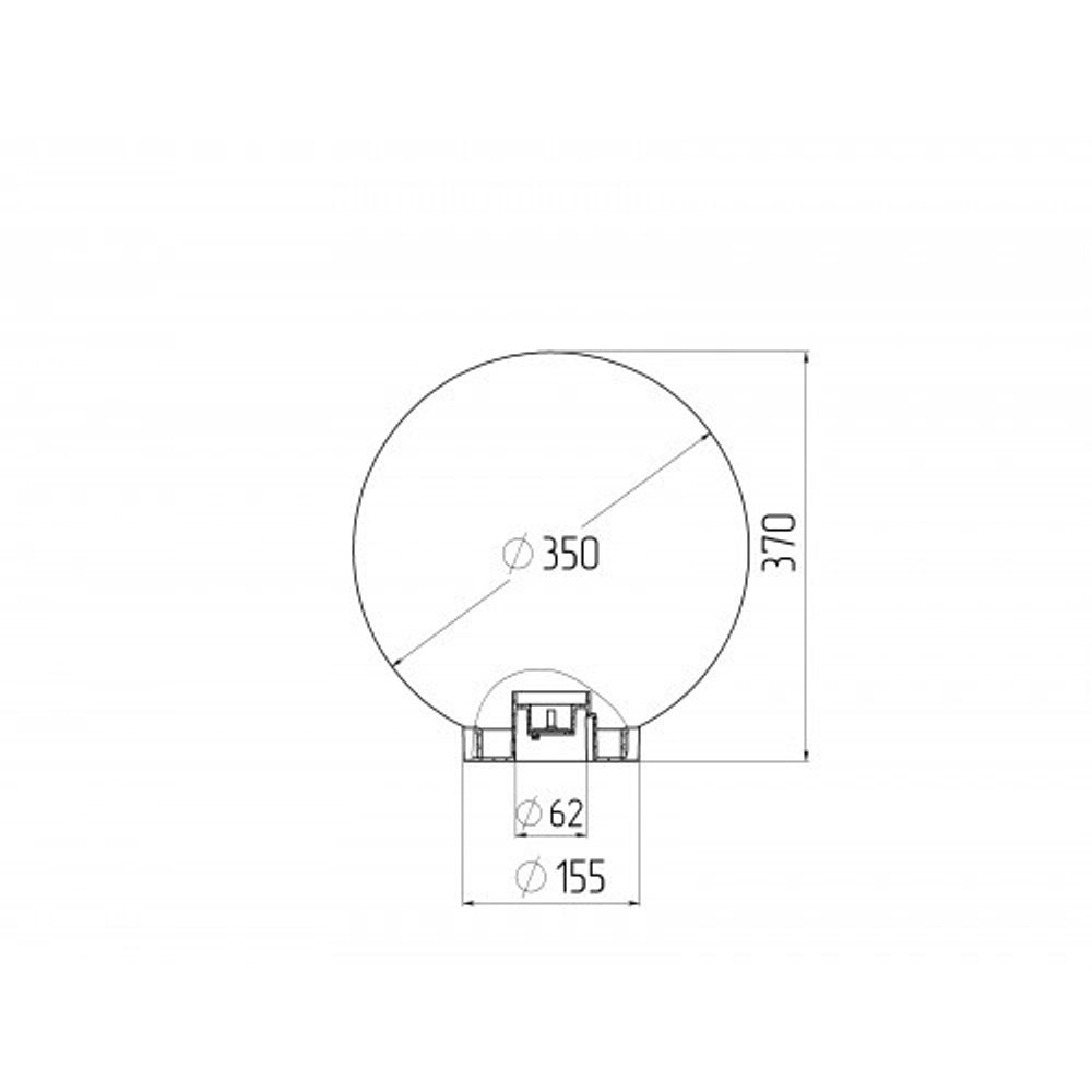 Садово-парковый светильник ЭРА НТУ 02-100-351 шар опаловый призма на опору / кронштейн IP44 Е27 max100Вт d350mm