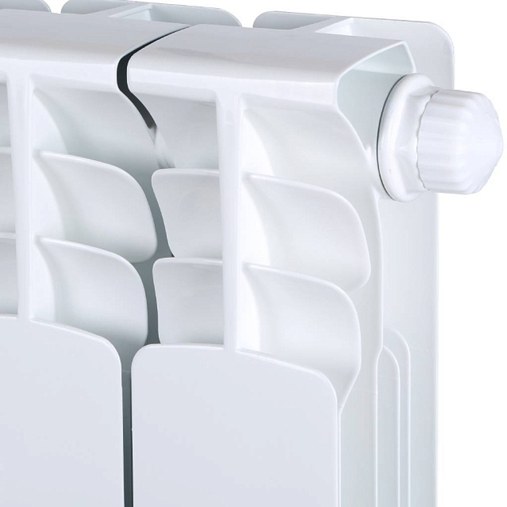 Радиатор биметаллический STOUT Space 500 - 12 секций (подключение нижнее правое, цвет белый)