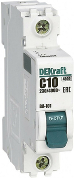 Выключатель автоматический DEKraft 1Р 10А C ВА-101 4,5кА