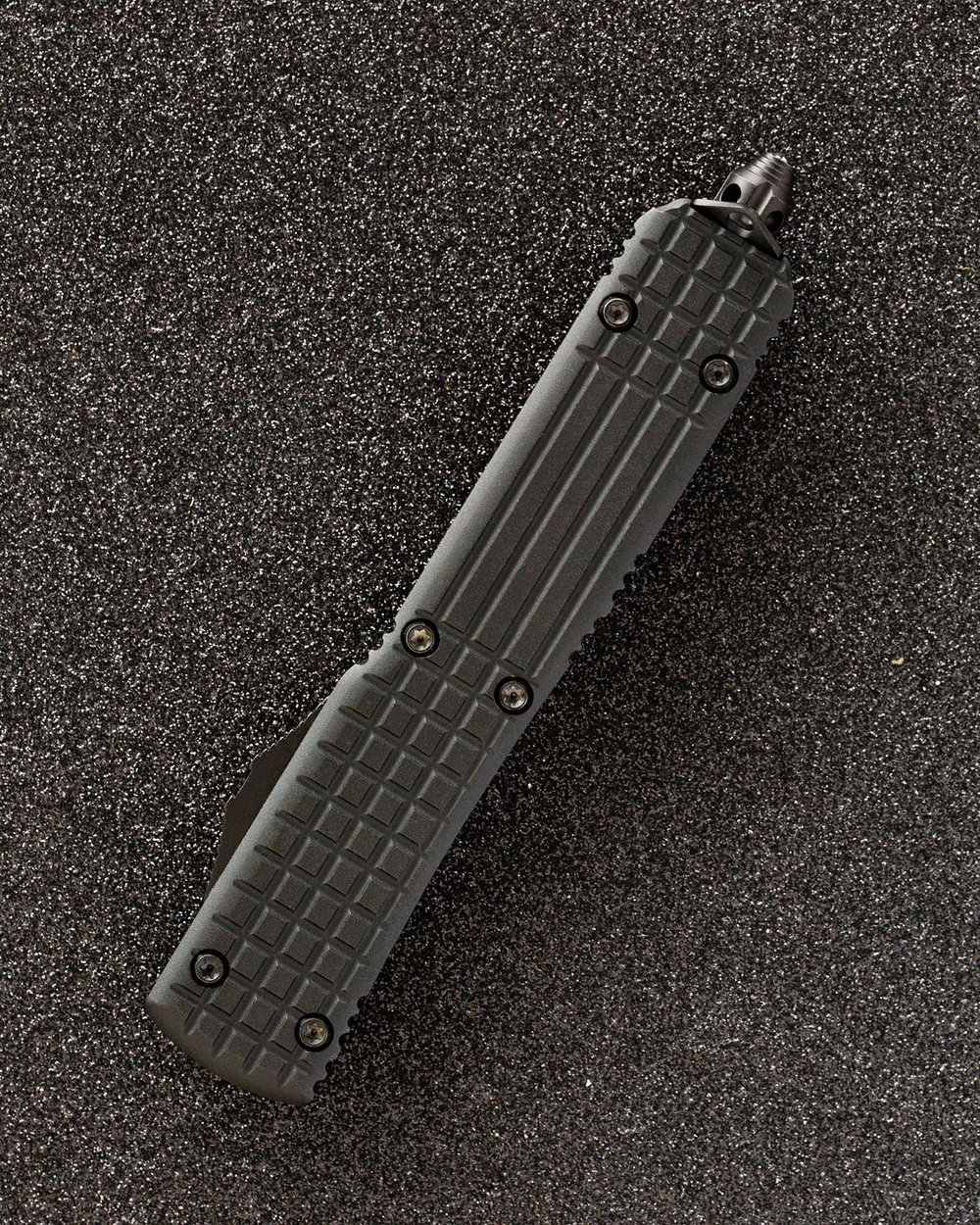 Автоматический складной нож SteelBro Ultra Delta Frag Fluted Standart DLC Nickel Boron Signature Series VG-10 121D-1NB (черный-черный)