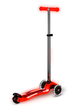 Самокат Maxi Micro Deluxe Glow Plus (светящийся) LED красное сияние