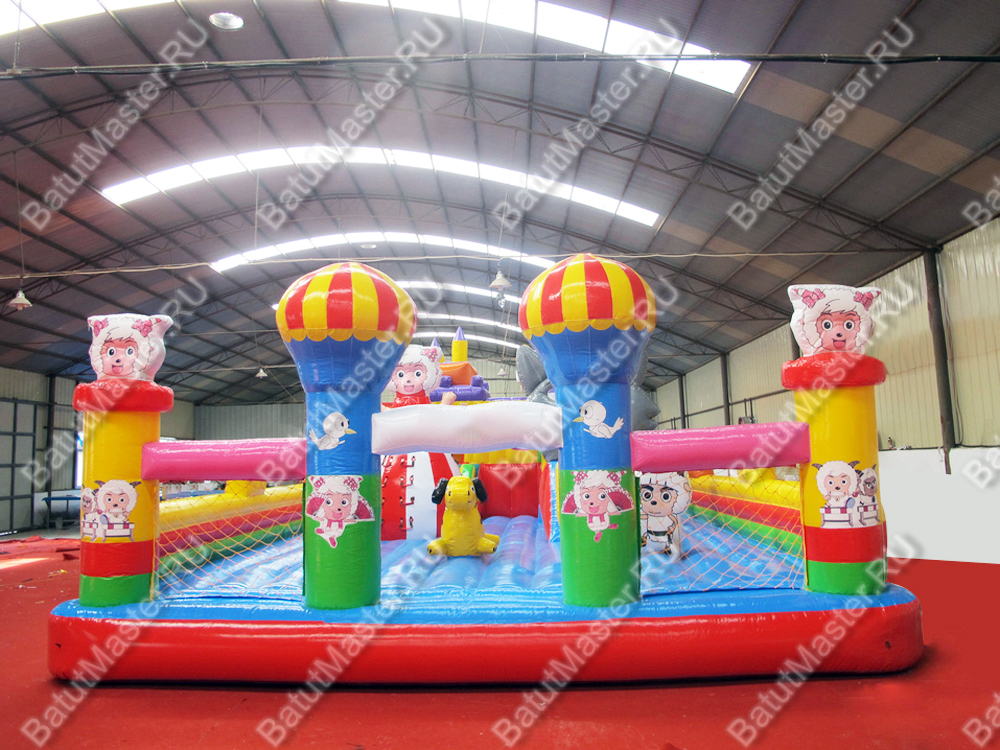 Надувной батут "Барашек и друзья", 10*6*4 м