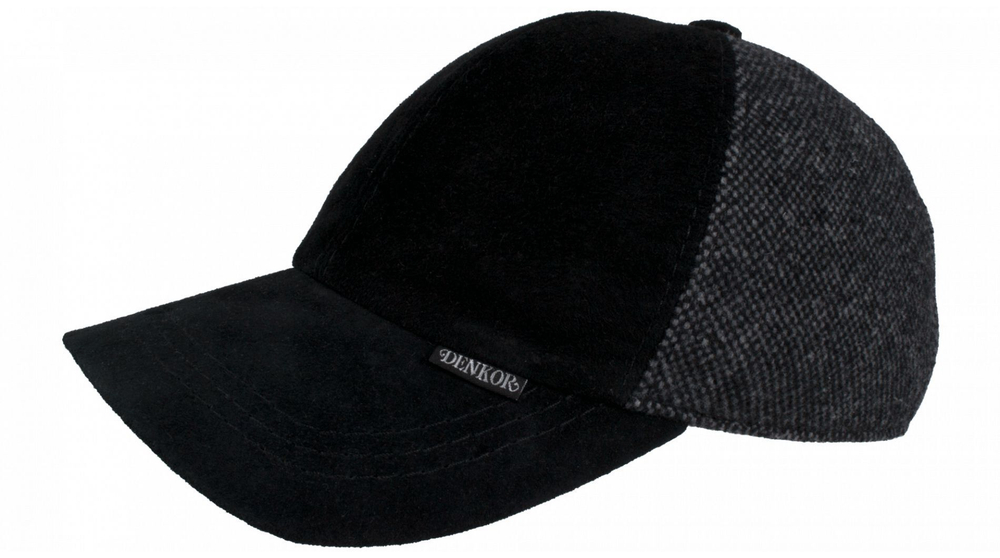 Бейсболка пальтовая ткань+замш/Denkor