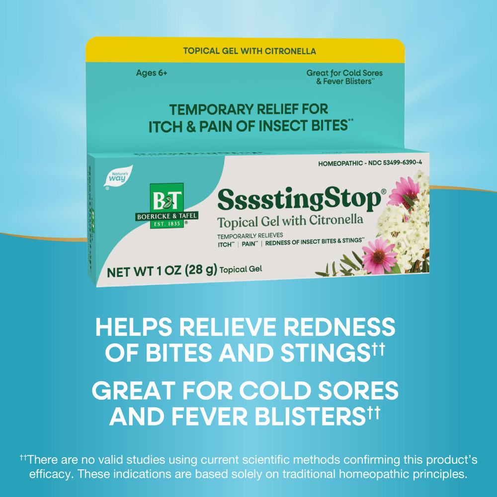 Boericke & Tafel, SssstingStop®, гель для местного применения с цитронеллой, для детей от 6 лет, 28 г (1 унция)
