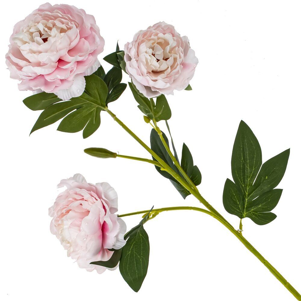 GAEM Цветок искусственный с каплями росы "Пион", L18 W15 H67 см