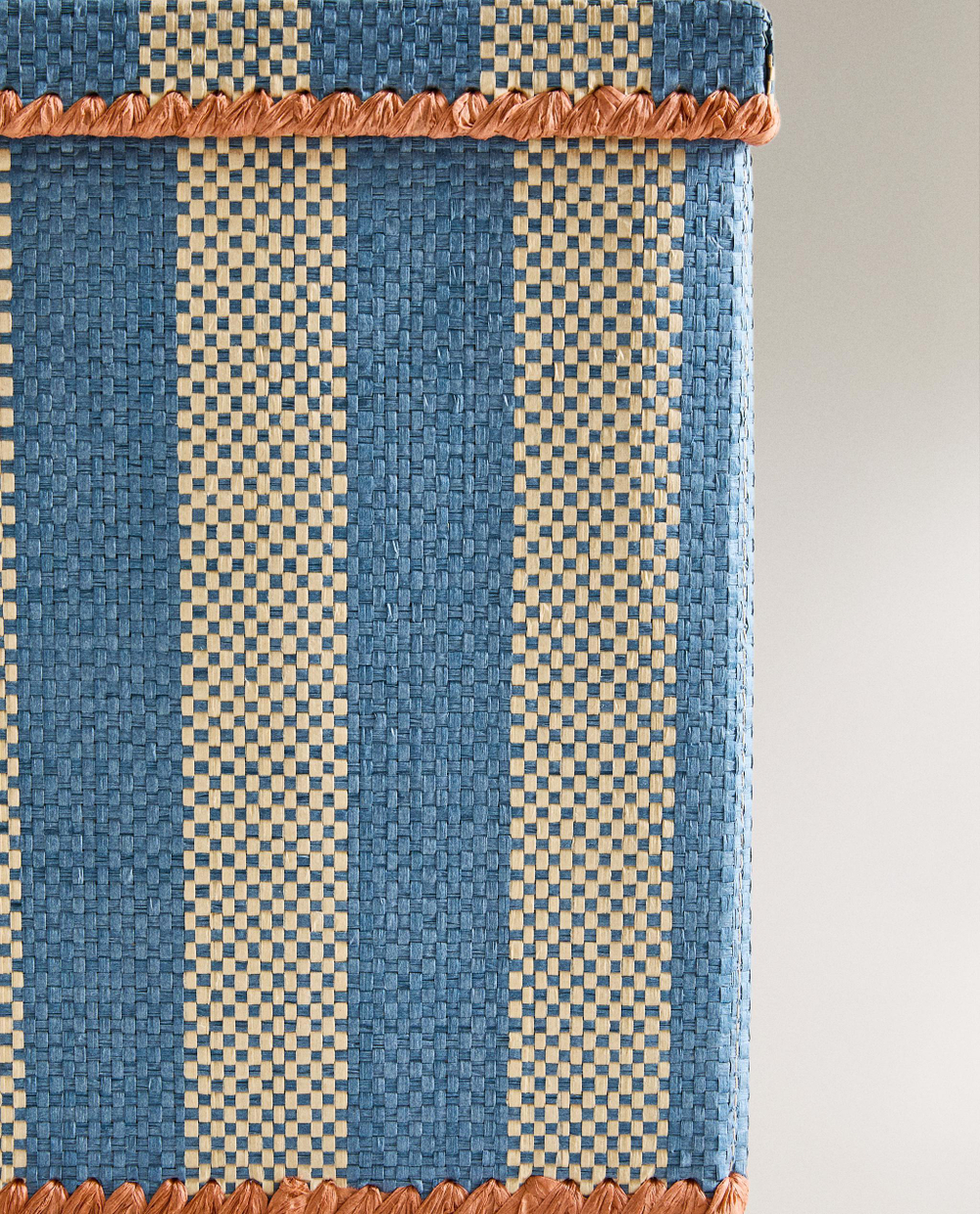 Zara Home Корзина из плетёной бумаги, цвет синий, 40 см