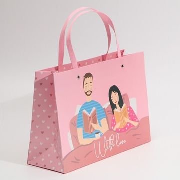 Пакет подарочный «С любовью», 30 × 20 × 10 см     7548919