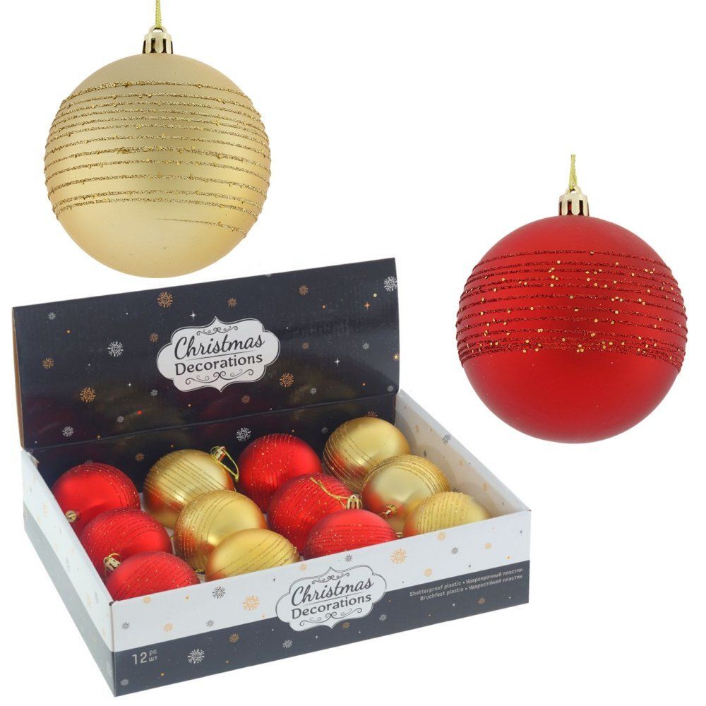 GAEM Набор из 12шт Украшение новогоднее "Шар", D 8 см, L35 W27 H8,5 см