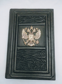 Ежедневник А5 «Герб РФ» №3 (съемная обложка из натуральной кожи)