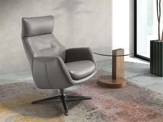 Кресло-реклайнер Angel Cerda 5092, серая кожа