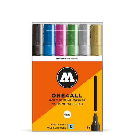 Набор маркеров Molotow ONE4ALL 227HS - 6шт Neon-Set (4мм)