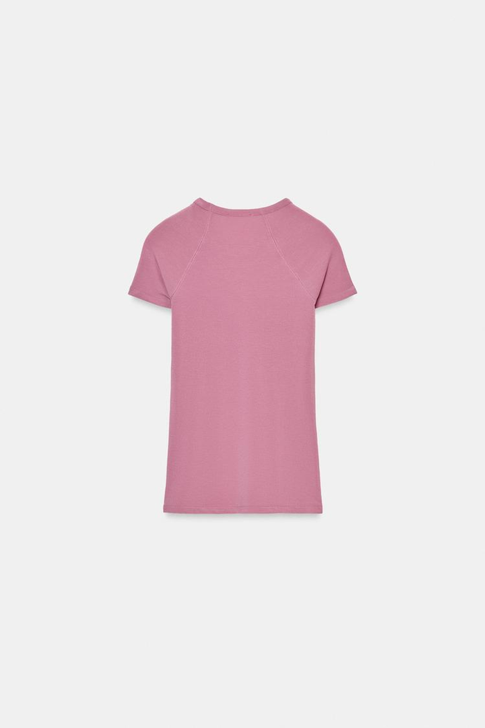 ZARA ФУТБОЛКА С КОРОТКИМИ РУКАВАМИ РЕГЛАН, ЦВЕТ РОЗОВОГО ДЕРЕВА