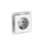 ATLASDESIGN РОЗЕТКА с заземлением без шторок, 16А, мех., быстрозажим. клем., БЕЛЫЙ