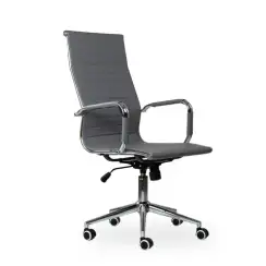 Кресло Barneo K-110 серая кожа, газлифт 3кл