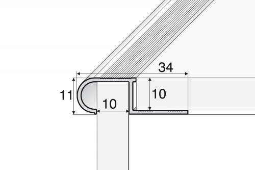 АПZО 10мм "DO-4" 2,7м Коричн. мат. ZО-об. 18мм на порог анод. алюм.