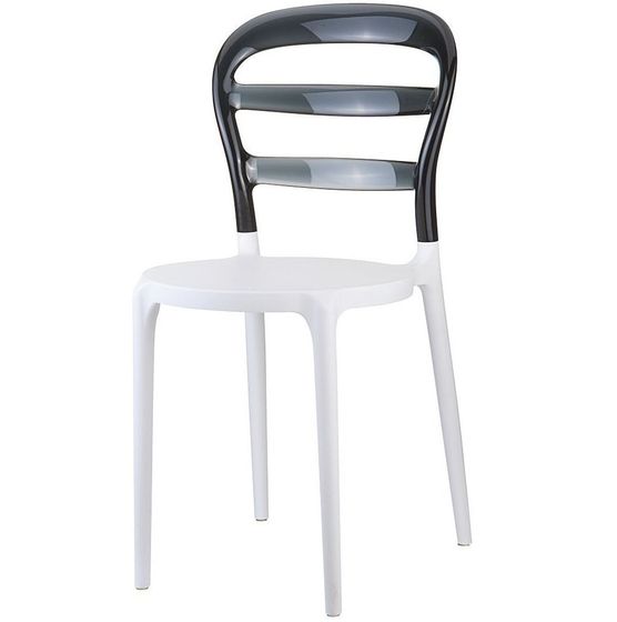 Белый стул Miss Bibi с серой спинкой | Siesta Contract | Турция