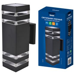 UUL-S24A 2x60W-E27 IP65 BLACK Светильник уличный. под две лампы Е27. Архитектурный накладной. Корпус черный. TM Uniel