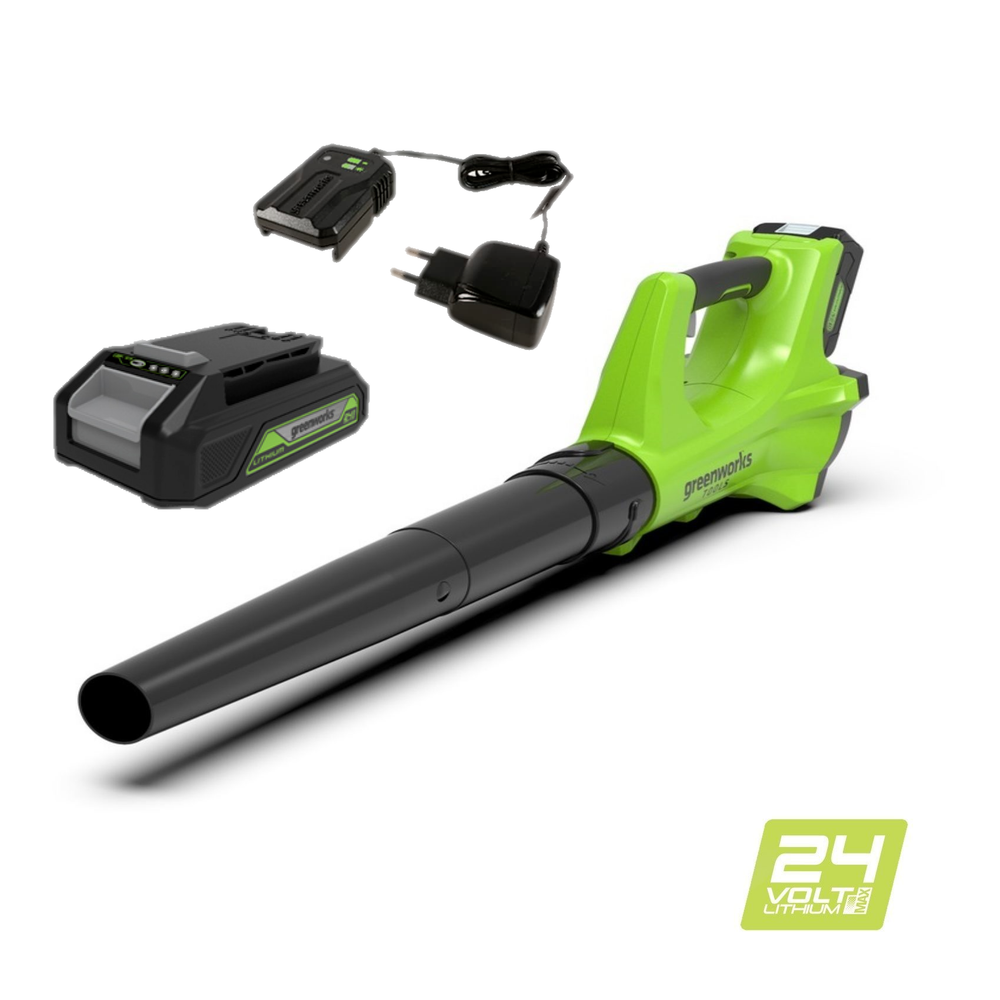 Аккумуляторный воздуходув Greenworks G24ABK2, 2404807UA,24v, АКБ 2 А·ч и ЗУ