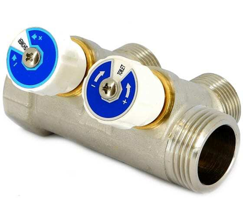 Коллектор UNI-FIT 1х1/2 н.р на 2 вых с вентилями